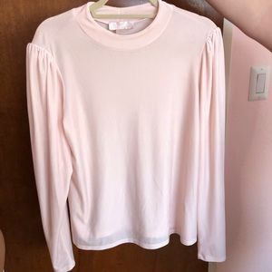 Rachel parcell pink velvet long sleeve top